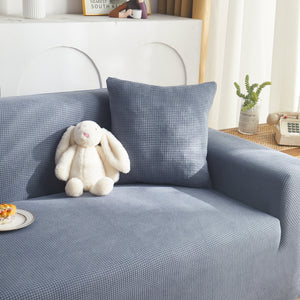 Grid Textured Stretch Sofa Cover, Soft Elastic Slipcover for Couch Protection