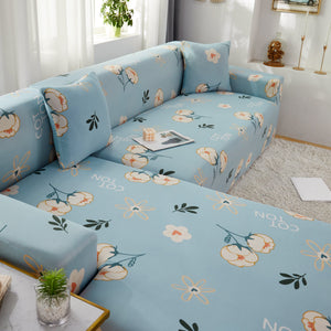 Super Stretch Couch Covers with Elastic Bottom, Non Slip Sofa Cover for Sectional L Shape Sofa, Protects Furniture from Dogs and Kids