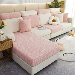 Polar Fleece Couch Cushion Covers, Stretch Sofa Seat Cushion Covers, Elastic Furniture Protector for Pets, Kid