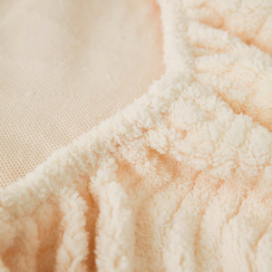 Cozy Plush Coral Fleece Sofa Cushion Slipcovers, Stretch Leaves Cushion Covers, Furniture Slipcovers