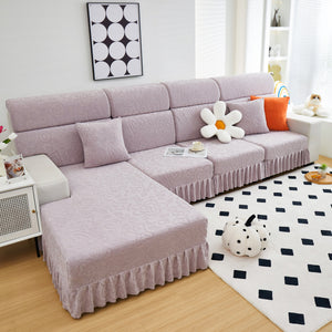 Elastic Skirted Couch Cushion Covers for 1/2/3/4-Seater Sofas, Furniture Protector for Pets, Kids
