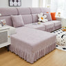 Elastic Skirted Couch Cushion Covers for 1/2/3/4-Seater Sofas, Furniture Protector for Pets, Kids