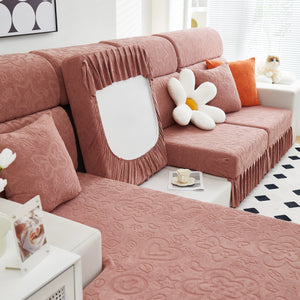 Elastic Skirted Couch Cushion Covers for 1/2/3/4-Seater Sofas, Furniture Protector for Pets, Kids