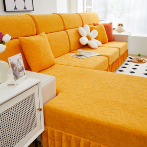 Elastic Skirted Couch Cushion Covers for 1/2/3/4-Seater Sofas, Furniture Protector for Pets, Kids