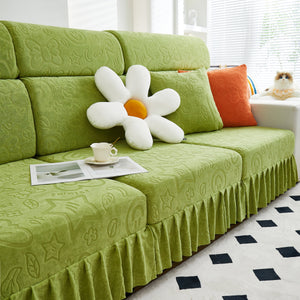 Elastic Skirted Couch Cushion Covers for 1/2/3/4-Seater Sofas, Furniture Protector for Pets, Kids