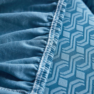 Growth Rings Jacquard Fleece Fabric Stretch Cushion Cover, Non-Slip Furniture Protector for Kids, Couch Cushion Covers