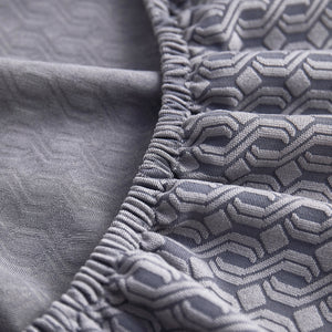 Growth Rings Jacquard Fleece Fabric Stretch Cushion Cover, Non-Slip Furniture Protector for Kids, Couch Cushion Covers