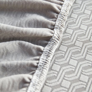 Growth Rings Jacquard Fleece Fabric Stretch Cushion Cover, Non-Slip Furniture Protector for Kids, Couch Cushion Covers