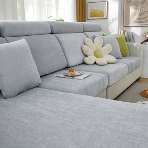 Chenille Cushion Covers for 1/2/3/4 Seater Sofas and L-shaped Couches, Furniture Covers for Pets