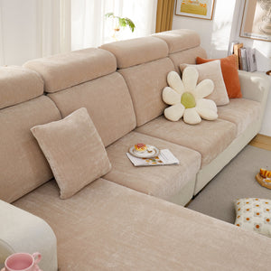 Chenille Cushion Covers for 1/2/3/4 Seater Sofas and L-shaped Couches, Furniture Covers for Pets