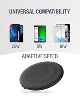 Wireless Charging Qi Pad with Wall Adapter (Fast Charging) Ultra Thin Charger for iPhone and Android Devices