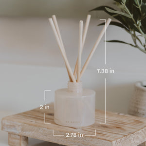 Cashmere and Vanilla White Translucent Tinted Glass Jar Reed Diffuser