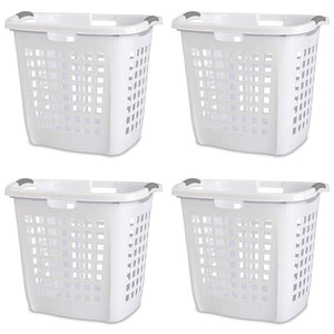 Set of 4 Heavy Duty Plastic Laundry Hamper Dirty Clothes Basket