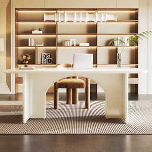 Modern Extra Large Executive Home Office Computer Desk in White
