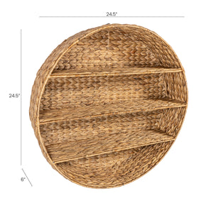 Annulus 3-Shelf Circular Handwoven Hyacinth Wall Rack