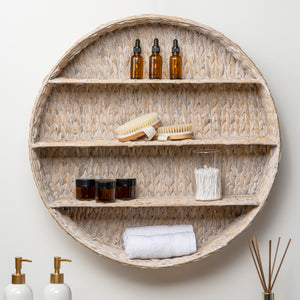 Annulus-3-Shelf-Circular-Handwoven-Hyacinth-Wall-Rack-Wall-Shelves-&-Ledges