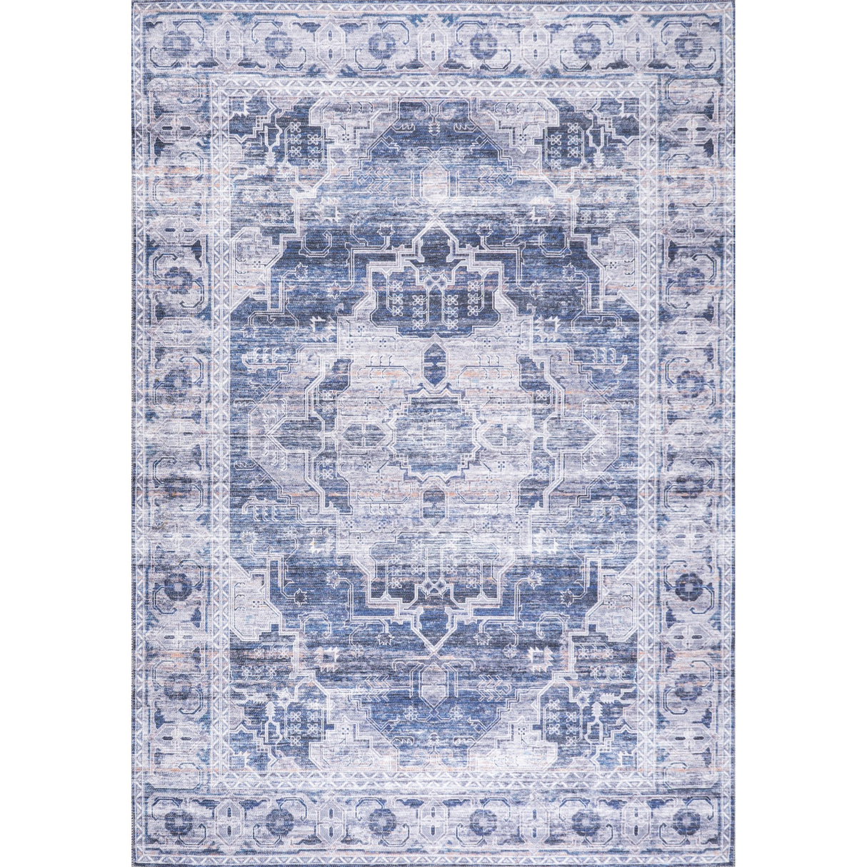 Alanya Ornate Medallion Machine-Washable Area Rug