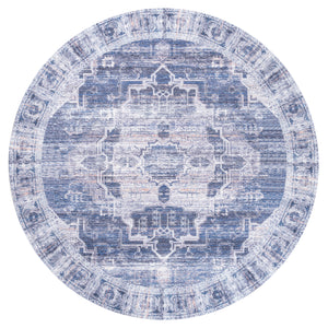 Alanya Ornate Medallion Machine-Washable Round Area Rug