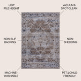 Alanya Ornate Medallion Machine-Washable Area Rug