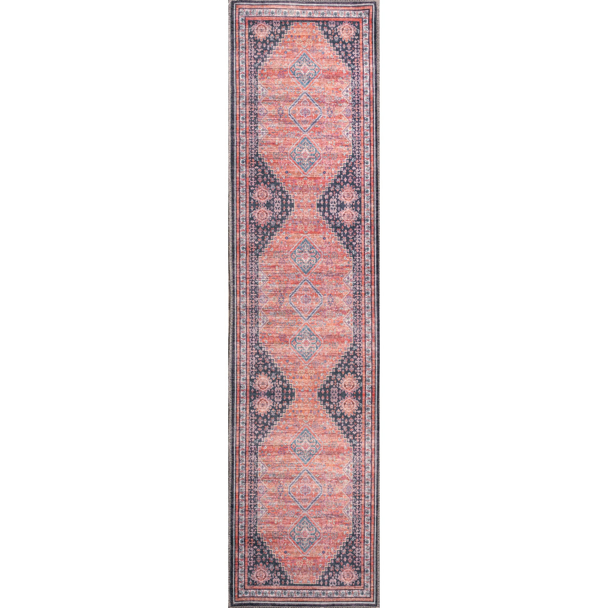Dalyan Geometric Medallions Machine-Washable Runner Rug