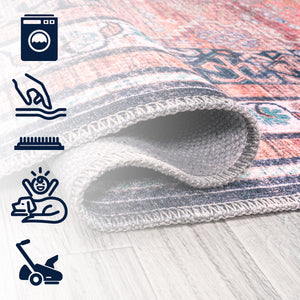 Dalyan Geometric Medallions Machine-Washable Square Area Rug