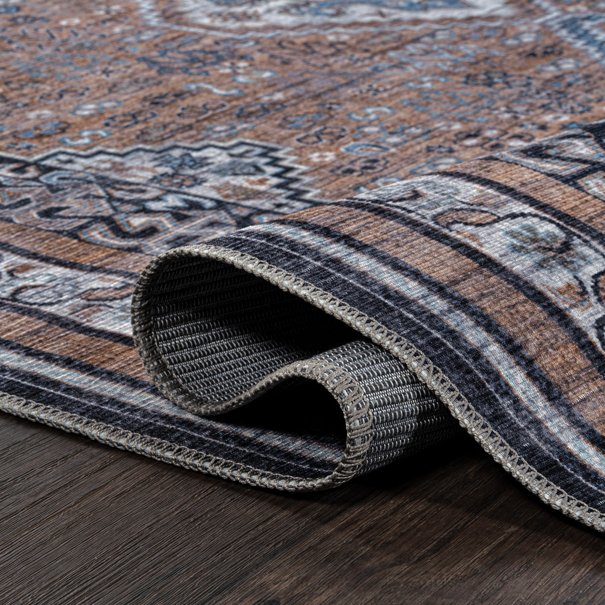 Dalyan Geometric Medallions Machine-Washable Runner Rug