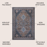 Dalyan Geometric Medallions Machine-Washable Area Rug