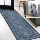 Dalyan Geometric Medallions Machine-Washable Runner Rug