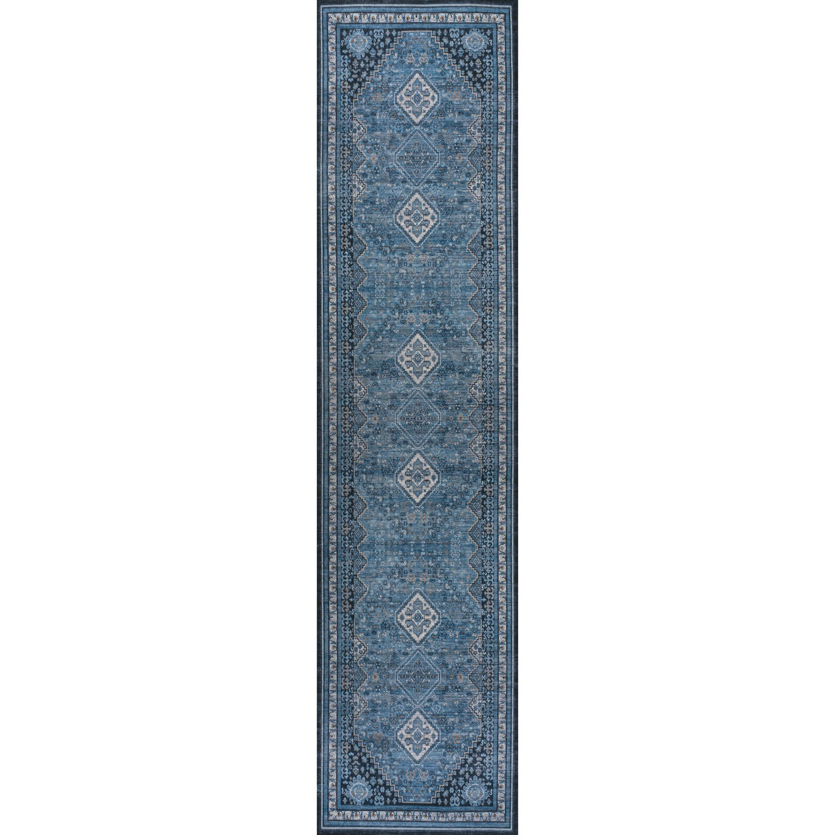Dalyan Geometric Medallions Machine-Washable Runner Rug