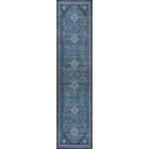 Dalyan Geometric Medallions Machine-Washable Runner Rug