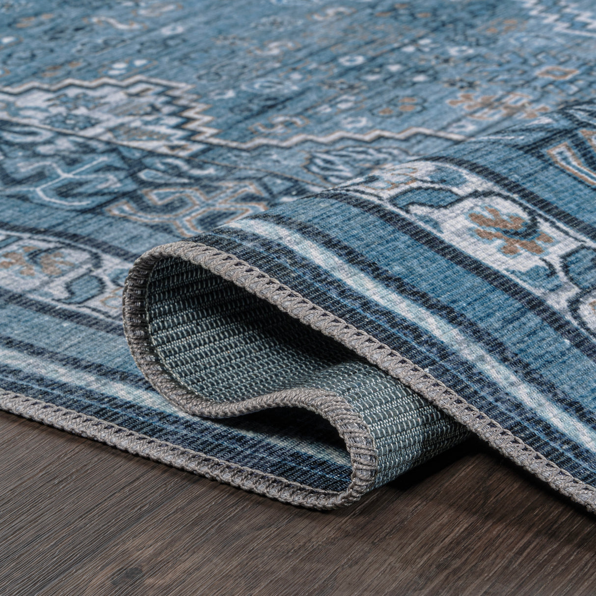 Dalyan Geometric Medallions Machine-Washable Runner Rug