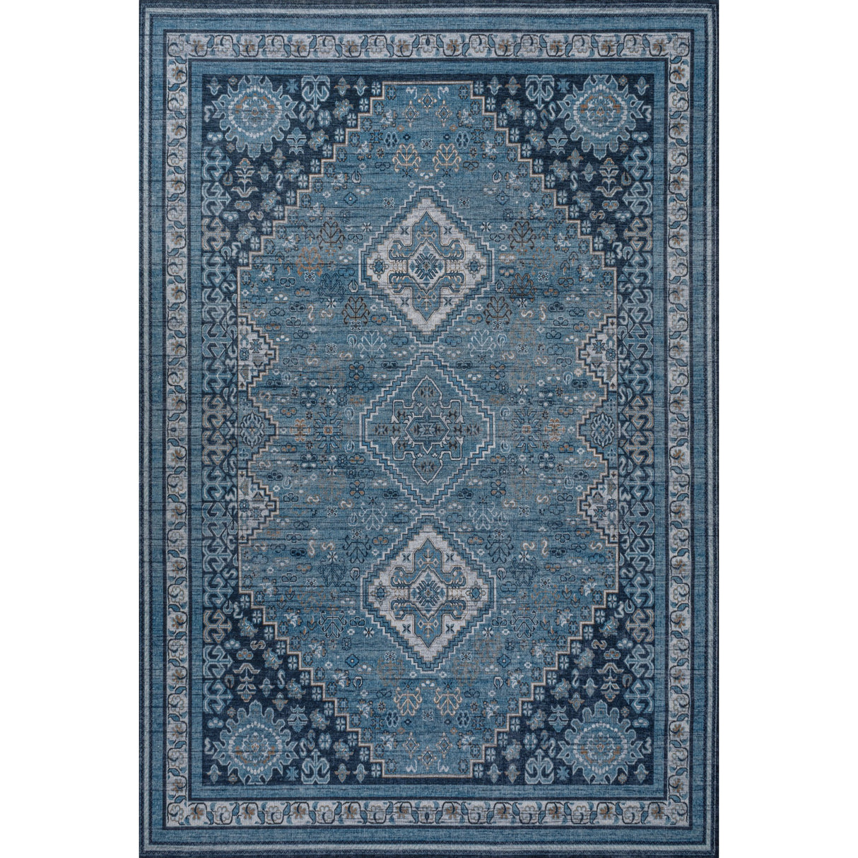 Dalyan Geometric Medallions Machine-Washable Area Rug