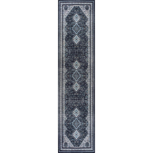 Dalyan Geometric Medallions Machine-Washable Runner Rug