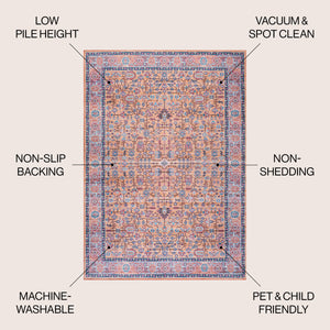 Kemer All-Over Persian Machine-Washable Area Rug