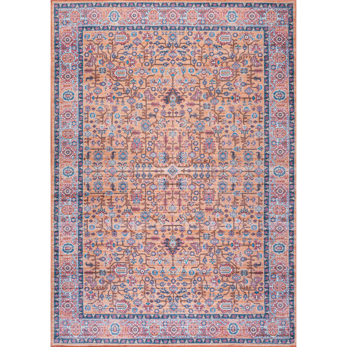 Kemer All-Over Persian Machine-Washable Area Rug