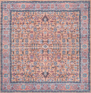 Kemer Multi-Colored Chenille Persian Machine-Washable Square Area Rugs
