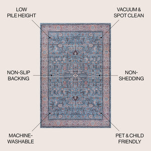 Kemer All-Over Persian Machine-Washable Area Rug