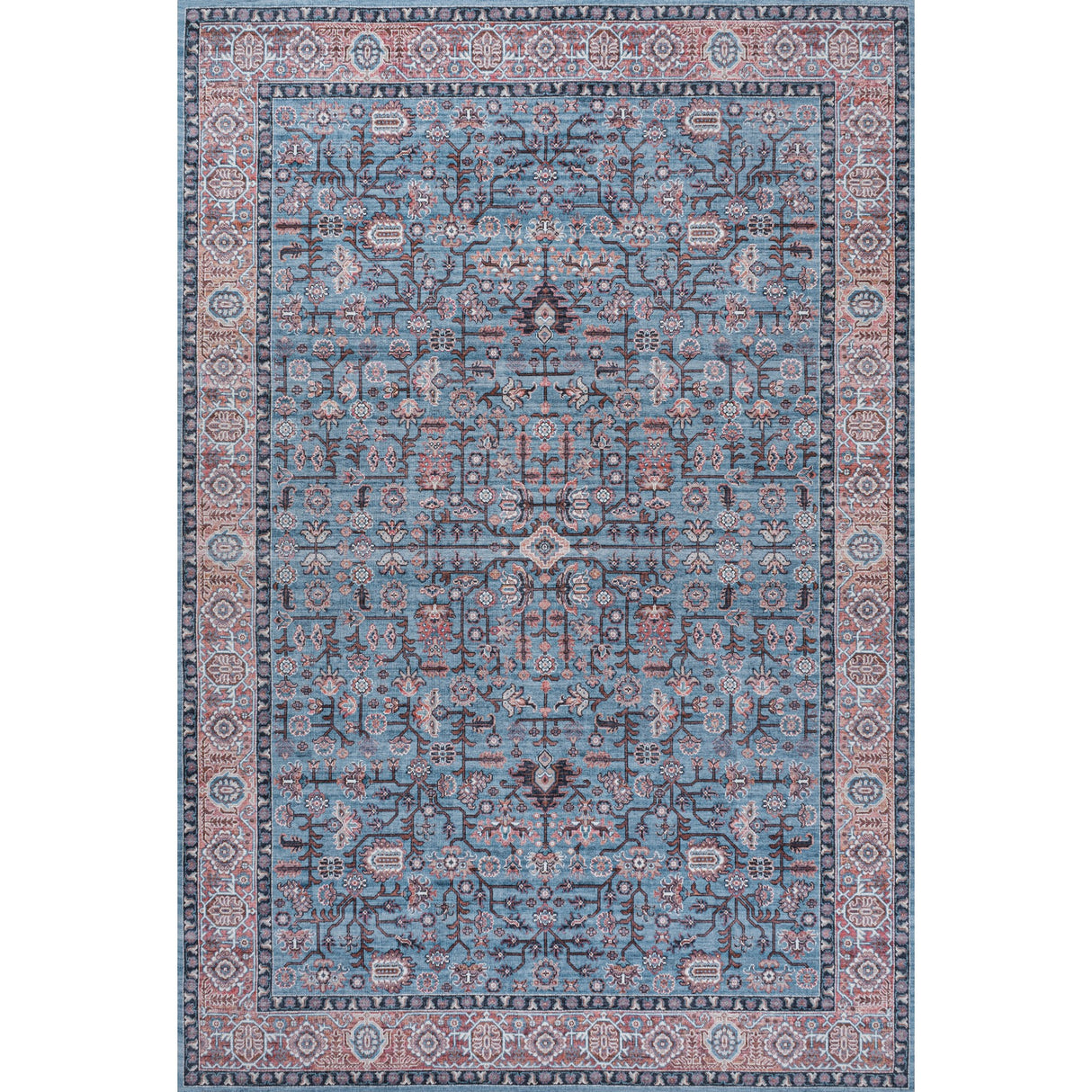 Kemer All-Over Persian Machine-Washable Area Rug