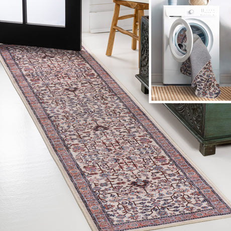 Kemer All-Over Persian Machine-Washable Runner Rug
