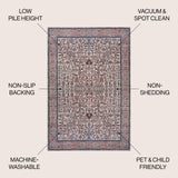 Kemer All-Over Persian Machine-Washable Area Rug