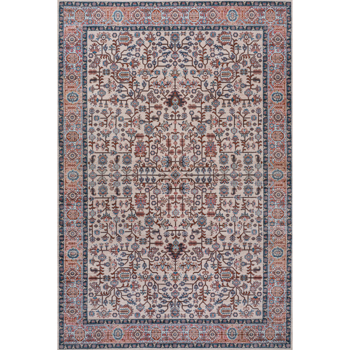 Kemer All-Over Persian Machine-Washable Area Rug