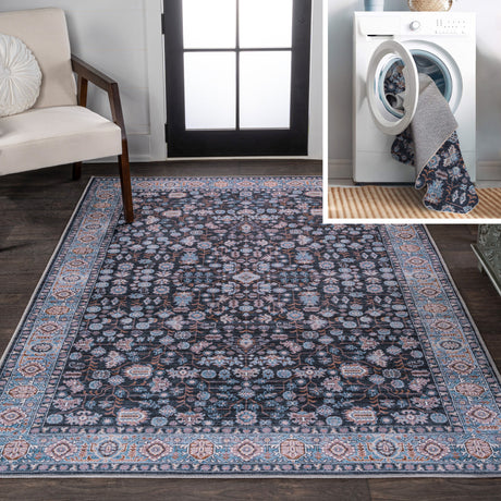 Kemer All-Over Persian Machine-Washable Area Rug