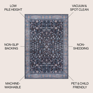 Kemer All-Over Persian Machine-Washable Area Rug
