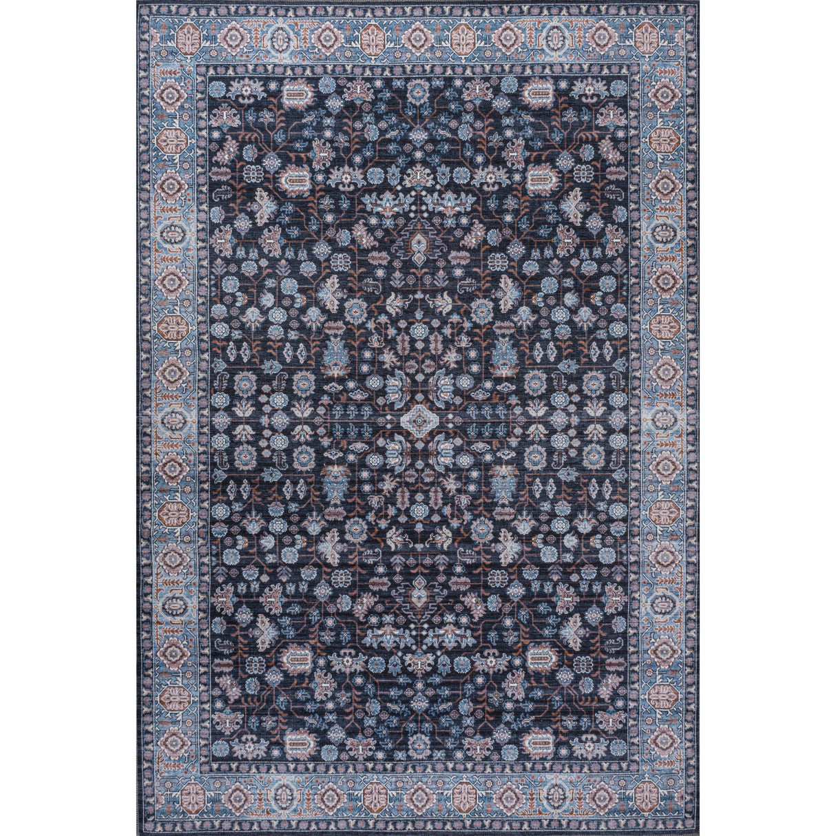 Kemer All-Over Persian Machine-Washable Area Rug