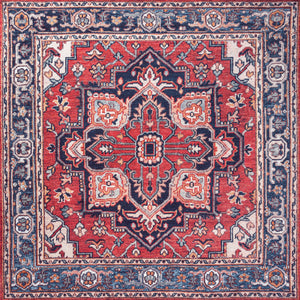 Cirali Ornate Large Medallion Machine-Washable Square Area Rug