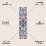 Cirali Ornate Large Medallion Machine-Washable Runner Rug