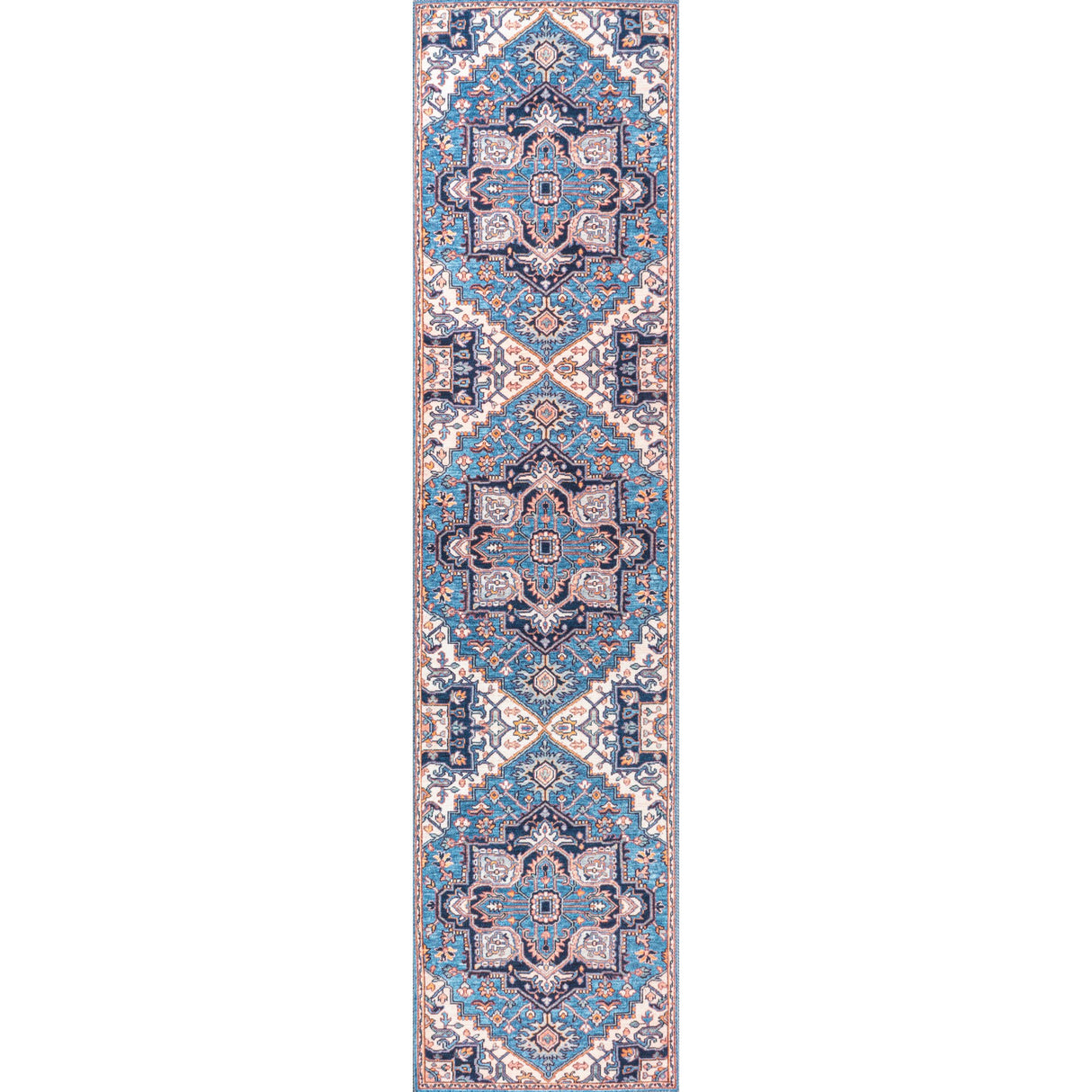 Cirali Ornate Large Medallion Machine-Washable Runner Rug
