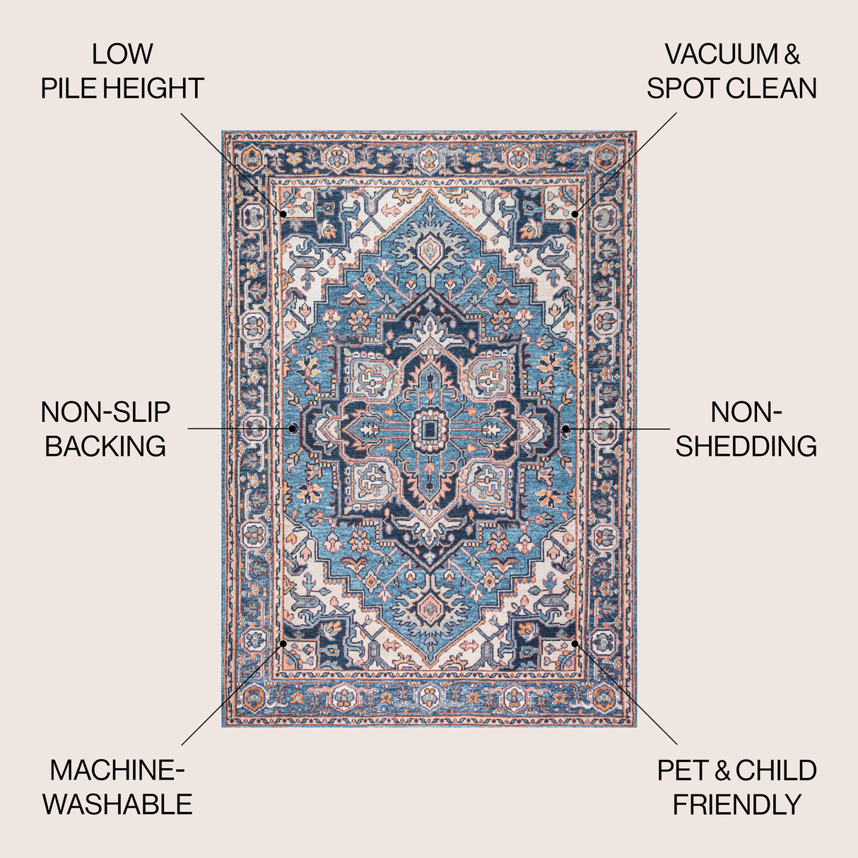 Cirali Ornate Large Medallion Machine-Washable Area Rug