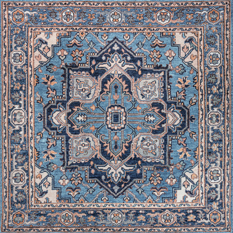 Cirali Ornate Large Medallion Machine-Washable Square Area Rug