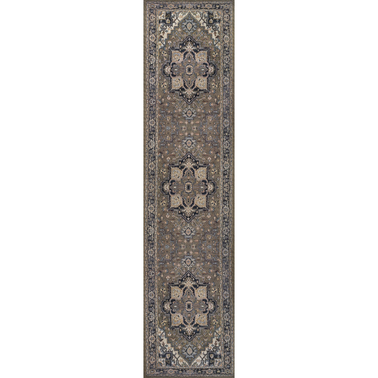 Cirali Ornate Large Medallion Machine-Washable Runner Rug